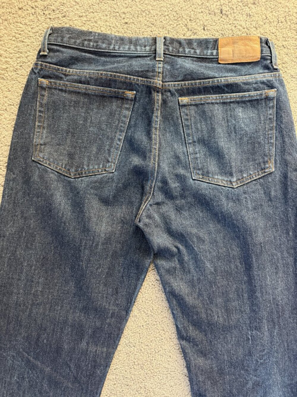 Madewell Men Japanese Selvedge Raw Indigo Relaxed Straight Jeans W33 L32 - Picture 14 of 15